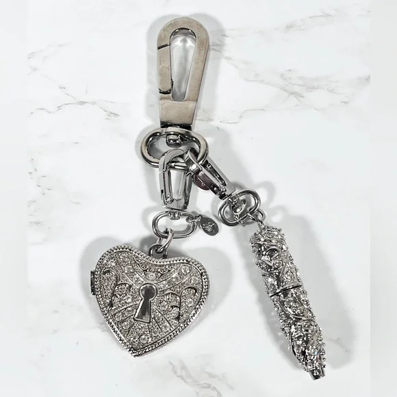 Joy Mangano Silver Bag Charm Keychain Accessory - Picture 4 of 11